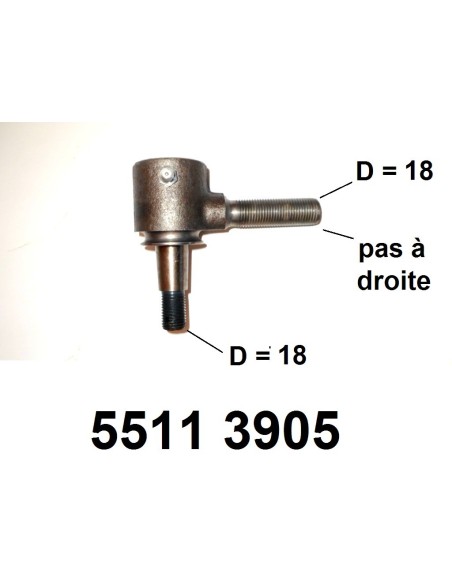 rotule sur bras de commande de D.A.