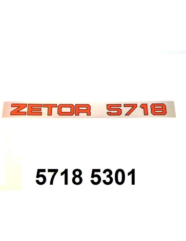 autocollant de capot "ZETOR 5718"