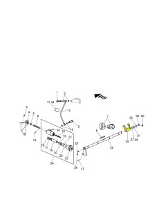 fourchette de commande de butée avancement. 2