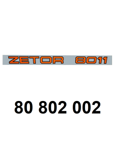 autocollant "ZETOR 8011 CRYSTAL" gauche.