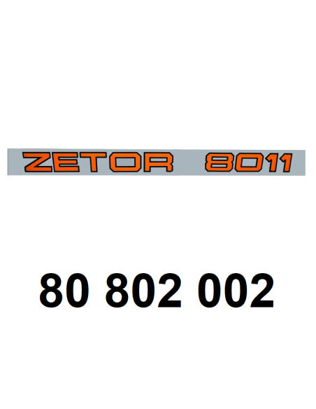 autocollant "ZETOR 8011 CRYSTAL" gauche.