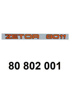 autocollant "ZETOR 8011 CRYSTAL" droit.