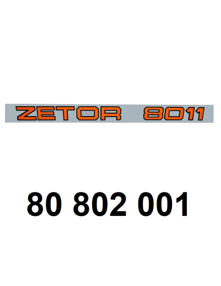 autocollant "ZETOR 8011 CRYSTAL" droit.