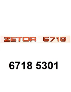 autocollant "ZETOR 6718".
